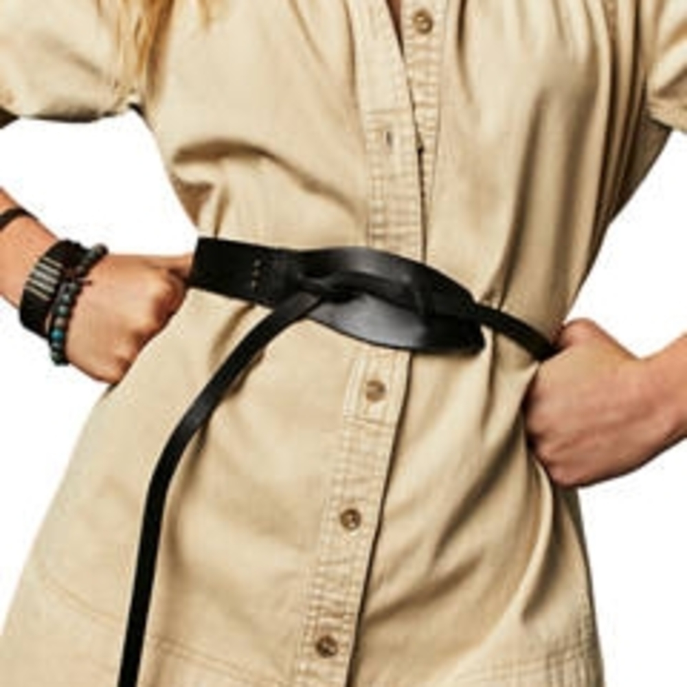 Black Leather Women's Belt